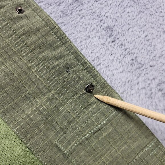 5.11 Tactical Shirt Mens Medium Covert Carry Pocket Snap Button Green Plaid - Picture 4 of 9